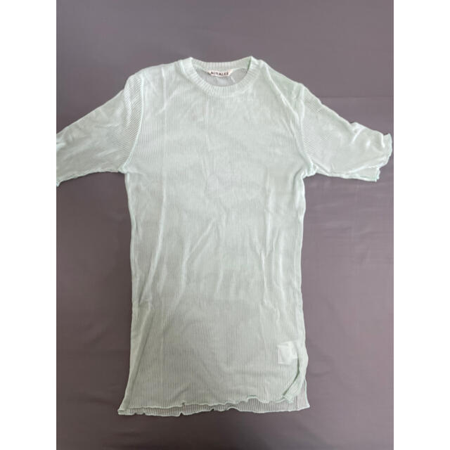 COMOLI(コモリ)の AURALEE 19SS シースルーリブクルーネックTシャツ半袖 レディースのトップス(Tシャツ(半袖/袖なし))の商品写真