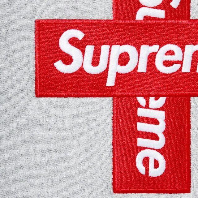 Supreme Cross Box Logo Hooded Grey S