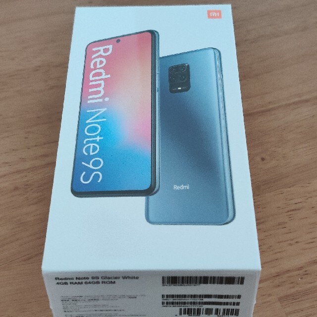 ANDROID(アンドロイド)の【新品未開封】Xiaomi Redmi note 9S 4GB/64GB スマホ/家電/カメラのスマートフォン/携帯電話(スマートフォン本体)の商品写真