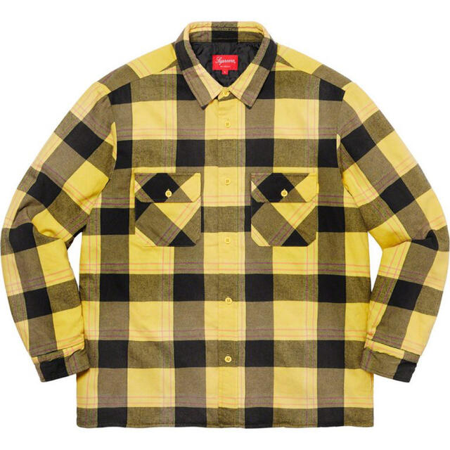 Supreme Quilted Flannel Shirt イエロー 黄色