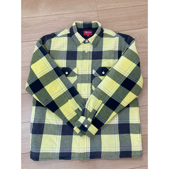 supreme  Quilted Flannel Shirt 黄色　M