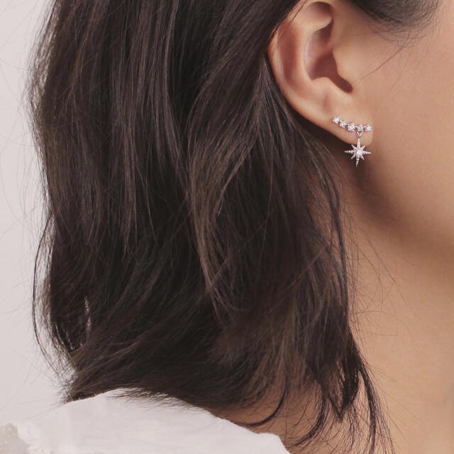 STAR JEWELRY(スタージュエリー)のsilver star zirconia pierce ◯s925 post レディースのアクセサリー(ピアス)の商品写真