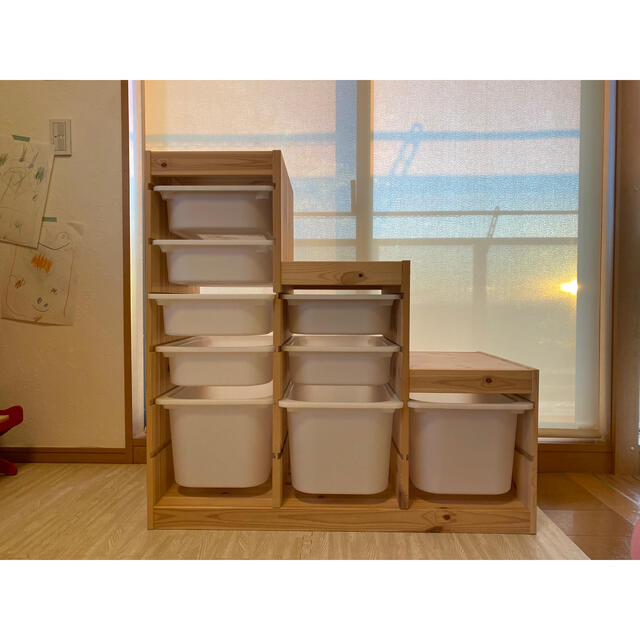 IKEA(イケア)の160と120サイズ2つの梱包で発送　IKEA TROFAST トロファスト キッズ/ベビー/マタニティの寝具/家具(収納/チェスト)の商品写真