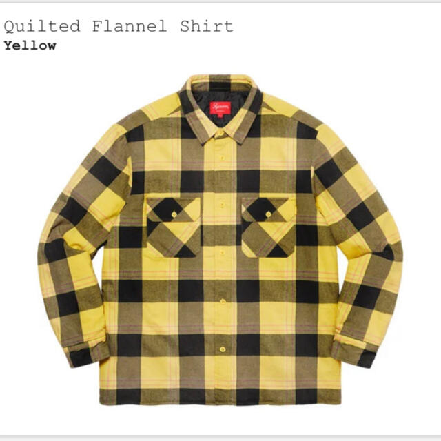 Supreme Quilted Flannel Shirt イエロー サイズ M