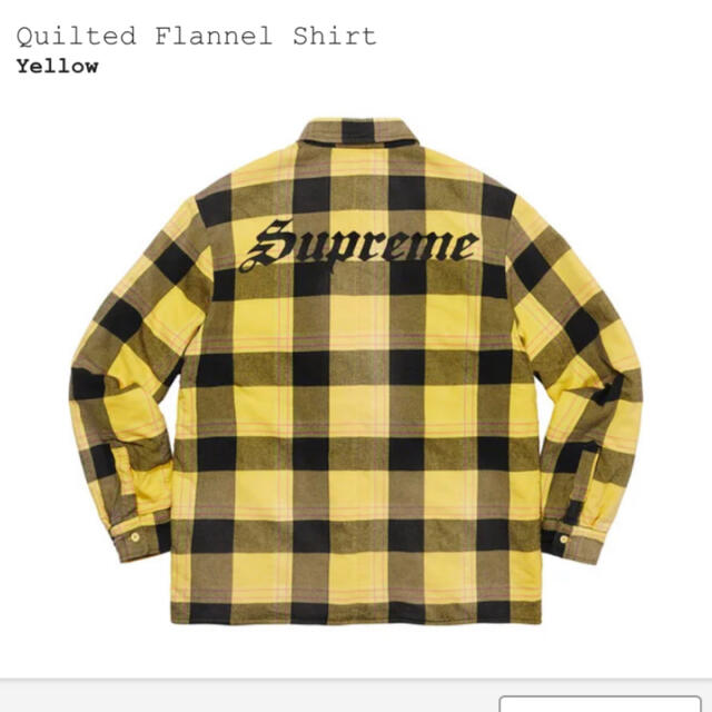 Supreme Quilted Flannel Shirt イエロー サイズ M