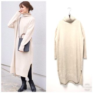 アダワス(ADAWAS)の別注 19aw ADAWAS バックライン ウール タートルネック ワンピース(ロングワンピース/マキシワンピース)