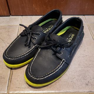 まる様専用　トップサイダー  ブラック×イエロー レザー size9M(デッキシューズ)