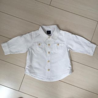 ベビーギャップ(babyGAP)のbabyGAP 麻 ホワイトシャツ(シャツ/カットソー)