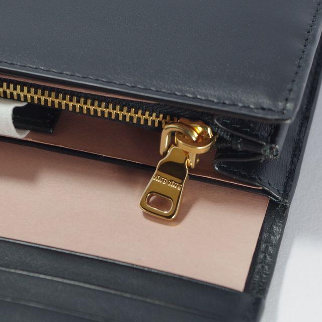 miumiu - 【新品】ミュウミュウ 長財布 本革 リボン 財布 ブラック