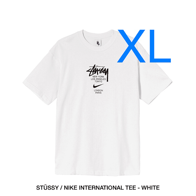 STUSSY(ステューシー)の【XL】STUSSY NIKE INTERNATIONAL TEE WHITE メンズのトップス(Tシャツ/カットソー(半袖/袖なし))の商品写真