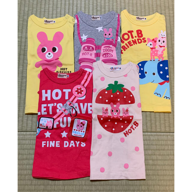 HOT BISCUITS(ホットビスケッツ)の★専用出品★ホットビスケッツ・ロングTシャツ★サイズ80★used キッズ/ベビー/マタニティのベビー服(~85cm)(Ｔシャツ)の商品写真