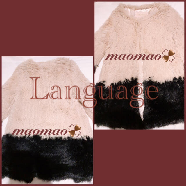 Language(ランゲージ)のLanguage バイカラーラビットファーコート レディースのジャケット/アウター(毛皮/ファーコート)の商品写真