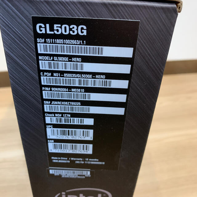 ASUS ROG STRIX ゲーミングノート GL503GE-HERO