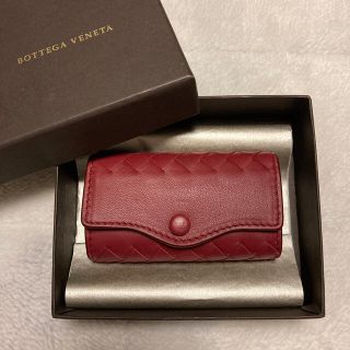 ボッテガヴェネタ(Bottega Veneta)の【新品未使用】ボッテガヴェネタ キーケース イントレチャート レッド　赤(キーケース)