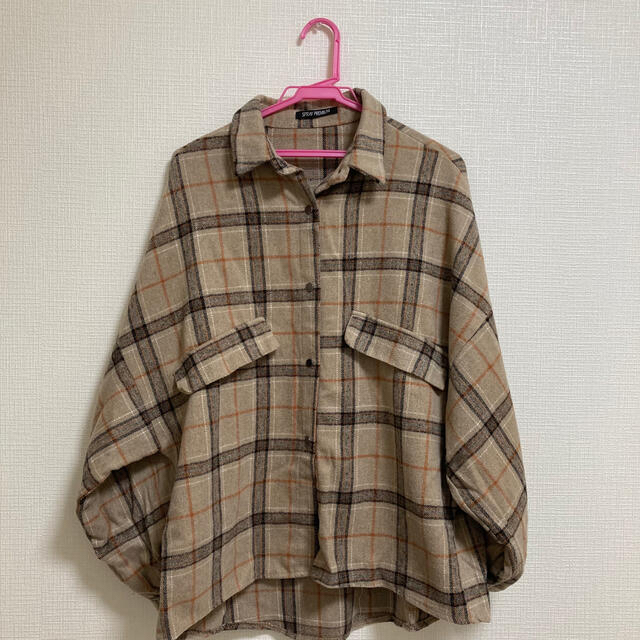 チェックシャツ　ブラウン レディースのトップス(シャツ/ブラウス(長袖/七分))の商品写真