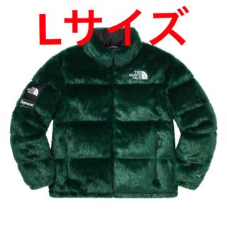 L Supreme North Face Nuptse 緑 国内正規品 - ダウンジャケット