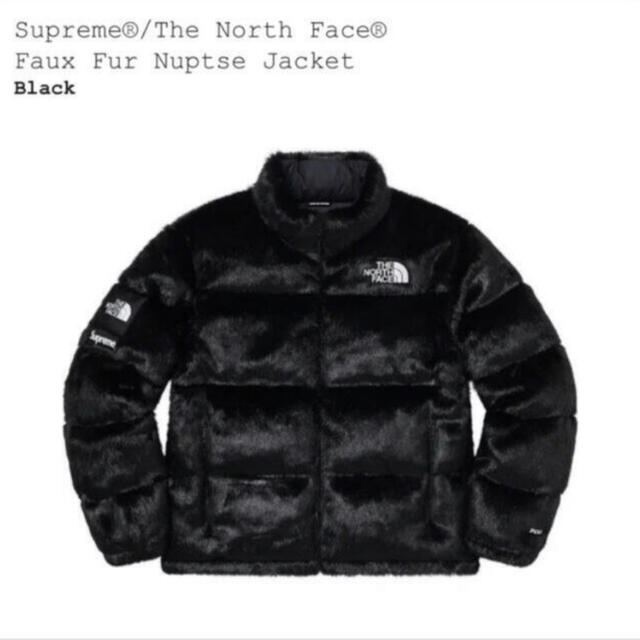 Supreme North Face Fur Nuptse L Black 黒