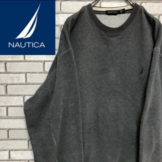 ノーティカ(NAUTICA)の【激レア】ノーティカ☆ワンポイント刺繍ロゴダークグレービッグサイズスエット90s(スウェット)