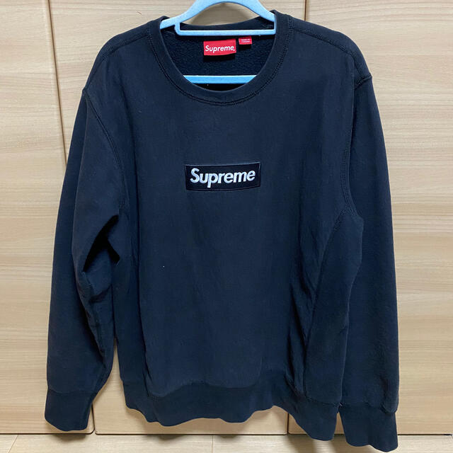 supreme BOX LOGO crew neck ブラック　18AWトップス