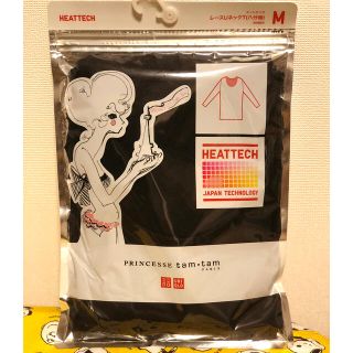 ユニクロ(UNIQLO)のレースUネックＴ（八分丈）ヒートテック(Tシャツ/カットソー(七分/長袖))