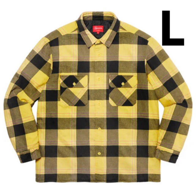 【L】Supreme Quilted Flannel Shirt ネルシャツ