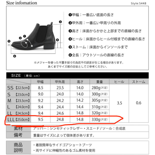 サイドゴアブーツ　25cm レディースの靴/シューズ(ブーツ)の商品写真