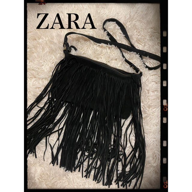 ZARA(ザラ)のZARA✨本革フリンジショルダー レディースのバッグ(ショルダーバッグ)の商品写真