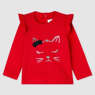 プチバトー(PETIT BATEAU)のmicco様専用　　プチバトー　36m プリント長袖カットソー　赤　レッド(シャツ/カットソー)