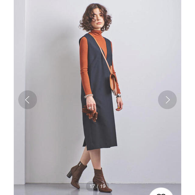 UNITED ARROWS(ユナイテッドアローズ)のユナイテッドアローズ　ジャンパースカート レディースのワンピース(ひざ丈ワンピース)の商品写真