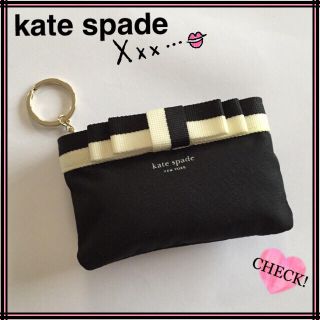 ケイトスペードニューヨーク(kate spade new york)のケイトスペード リボンポーチキーリング付(ポーチ)