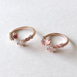 ピンク　シズク　リング　指輪　フリーサイズ　どちらかひとつ(リング(指輪))