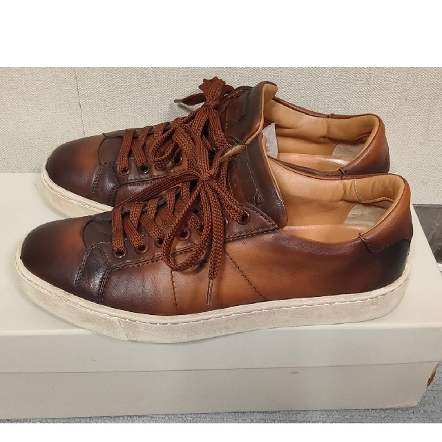 Santoni(サントーニ)の【中古美品】サントーニ レザーローカットスニーカー サイズ 5 1/2 ブラウン メンズの靴/シューズ(スニーカー)の商品写真