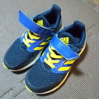 アディダス(adidas)のadidas 子供 靴 １８cm ブルー イエロー(スニーカー)