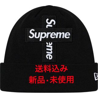 シュプリーム(Supreme)のSupreme New Era® Cross Box Logo Beanie 黒(ニット帽/ビーニー)