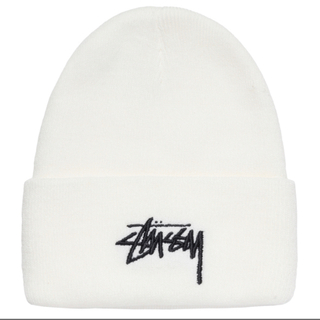 ステューシー(STUSSY)のSTUSSY/NIKE CUFF BEANIE WHITE(ニット帽/ビーニー)