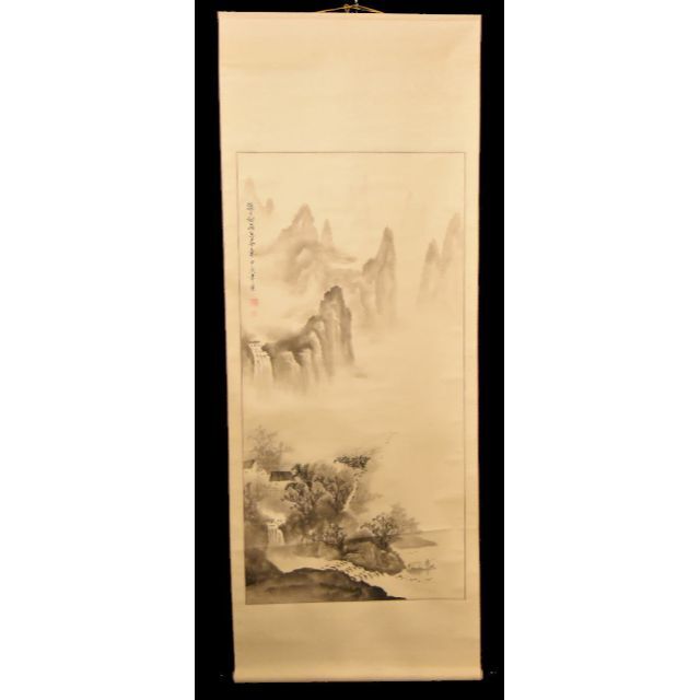 濛濛細雨写春意 手巻き画絵巻 中国水墨山水 紙本 肉筆 立軸 旧藏 濛濛細雨写春意 手巻き画絵巻 中国水墨山水 紙本 肉筆 立軸 旧藏