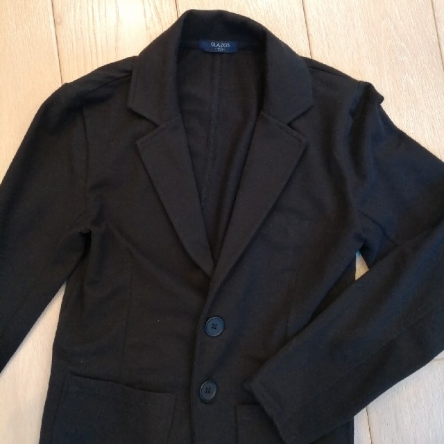 GLAZOS  テーラードジャケット　黒　150cm キッズ/ベビー/マタニティのキッズ服男の子用(90cm~)(ジャケット/上着)の商品写真