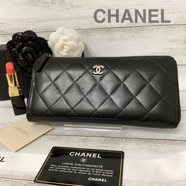 CHANEL - CHANEL✨シャネル✨マトラッセ✨ラムスキンL字型✨ラウンド