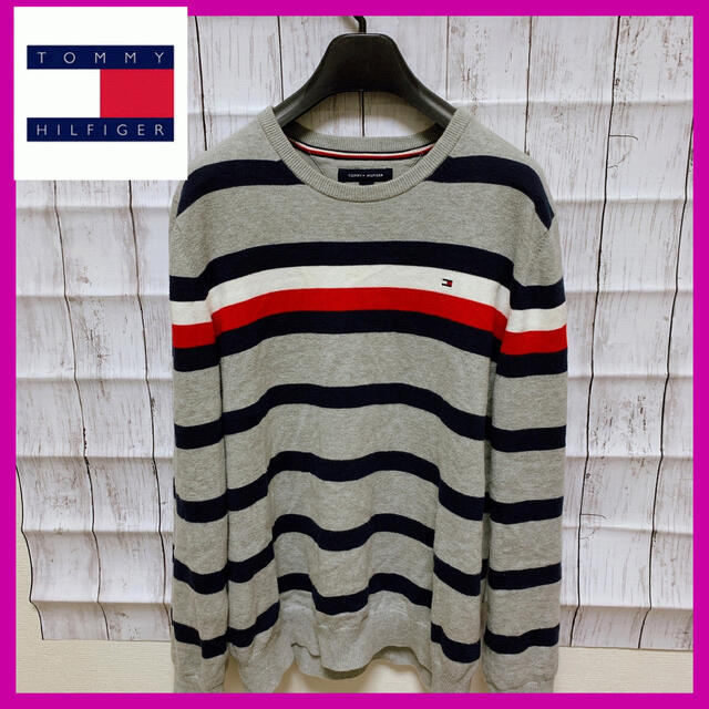 TOMMY HILFIGER(トミーヒルフィガー)のTOMMY HILFIGER ニットボーダー メンズのトップス(ニット/セーター)の商品写真