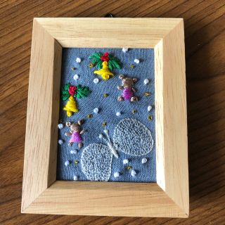 ミナペルホネン(mina perhonen)のミナペルホネン　ハンドメイド　刺繍　壁掛け(アート/写真)