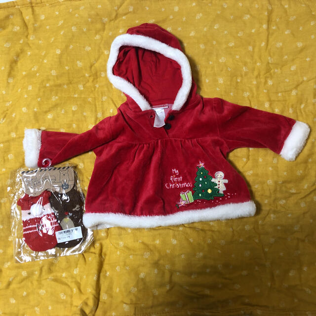 クリスマス サンタ 衣装 コスチューム チュニック丈 3-6m  キッズ/ベビー/マタニティのベビー服(~85cm)(ワンピース)の商品写真