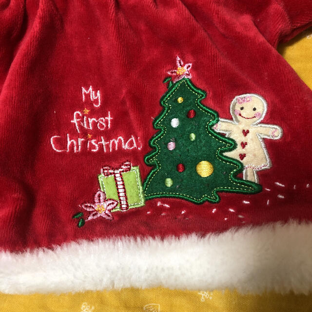 クリスマス サンタ 衣装 コスチューム チュニック丈 3-6m  キッズ/ベビー/マタニティのベビー服(~85cm)(ワンピース)の商品写真
