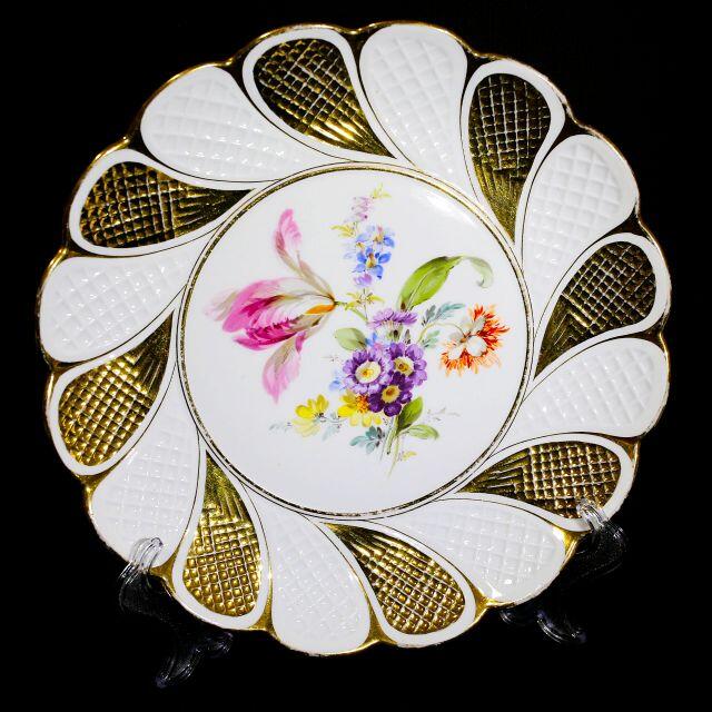 【１級品】マイセン フラワーブーケ　金彩　キャビネットプレート　飾り皿のサムネイル