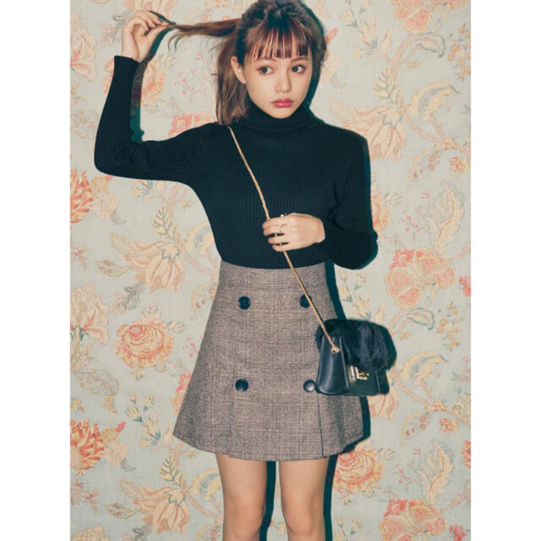 GRL - グレンチェックダブルボタンスカートの通販 by nats'shop GRL - グレンチェックダブルボタンスカートの通販 by nats'shop