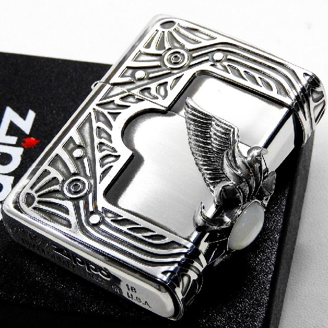 ZIPPO(ジッポー)の(送料込み)ZIPPO◇三面シェルウイングメタル◇シルバー◇新品◇ジッポ メンズのファッション小物(タバコグッズ)の商品写真