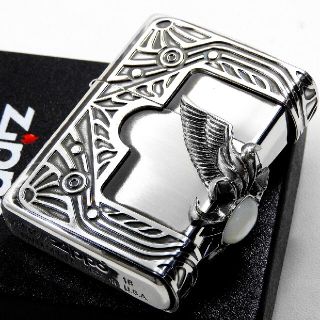 ジッポー(ZIPPO)の(送料込み)ZIPPO◇三面シェルウイングメタル◇シルバー◇新品◇ジッポ(タバコグッズ)