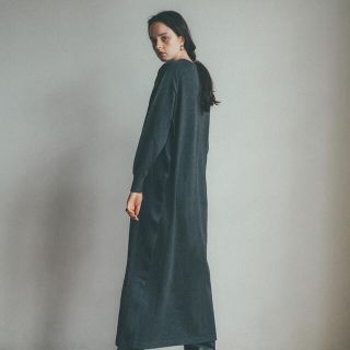 Clane SIDE FRILL KNIT ONE PIECEグレー1(ロングワンピース/マキシワンピース)