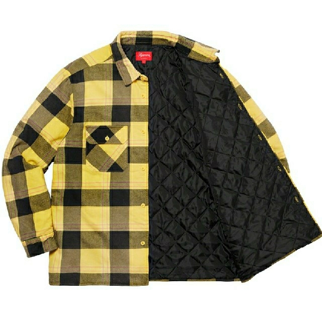 L イエロー Supreme Quilted Flannel Shirt
