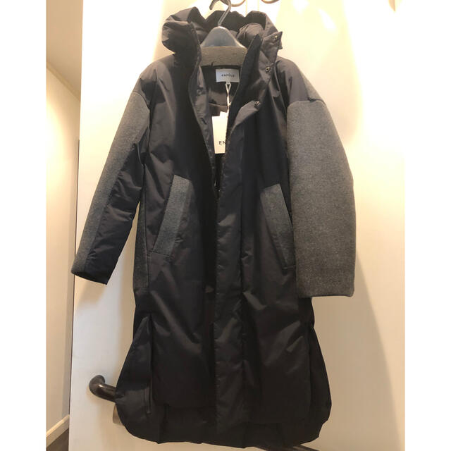 エンフォルド　20aw コート　完売品　ネイビー×グレー　新品　36