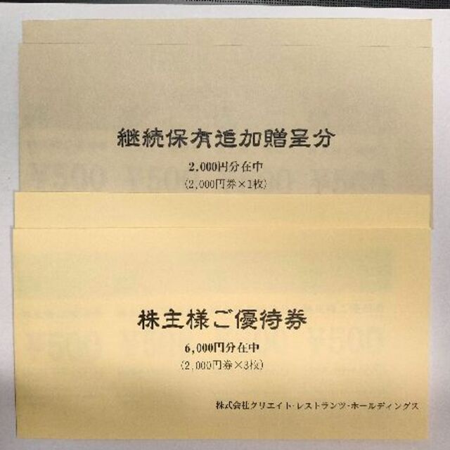 最新  クリエイトレストランツ 株主優待　28000円分　かんたんラクマパック